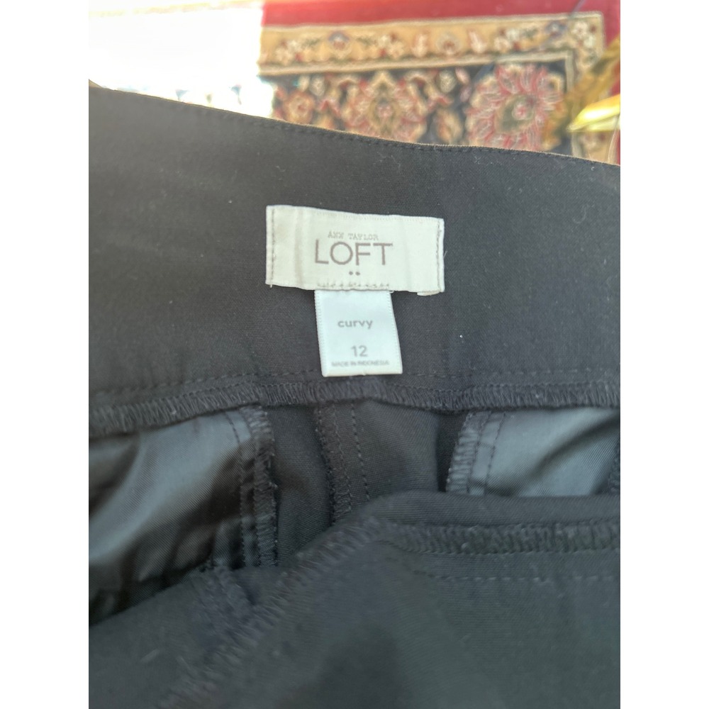 Ann Taylor LOFT Black Ankle Pants Curvy Size 12 career‎ wear dress pants - Picture 6 of 6